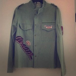 Lightweight jacket w/ deconstructed hem